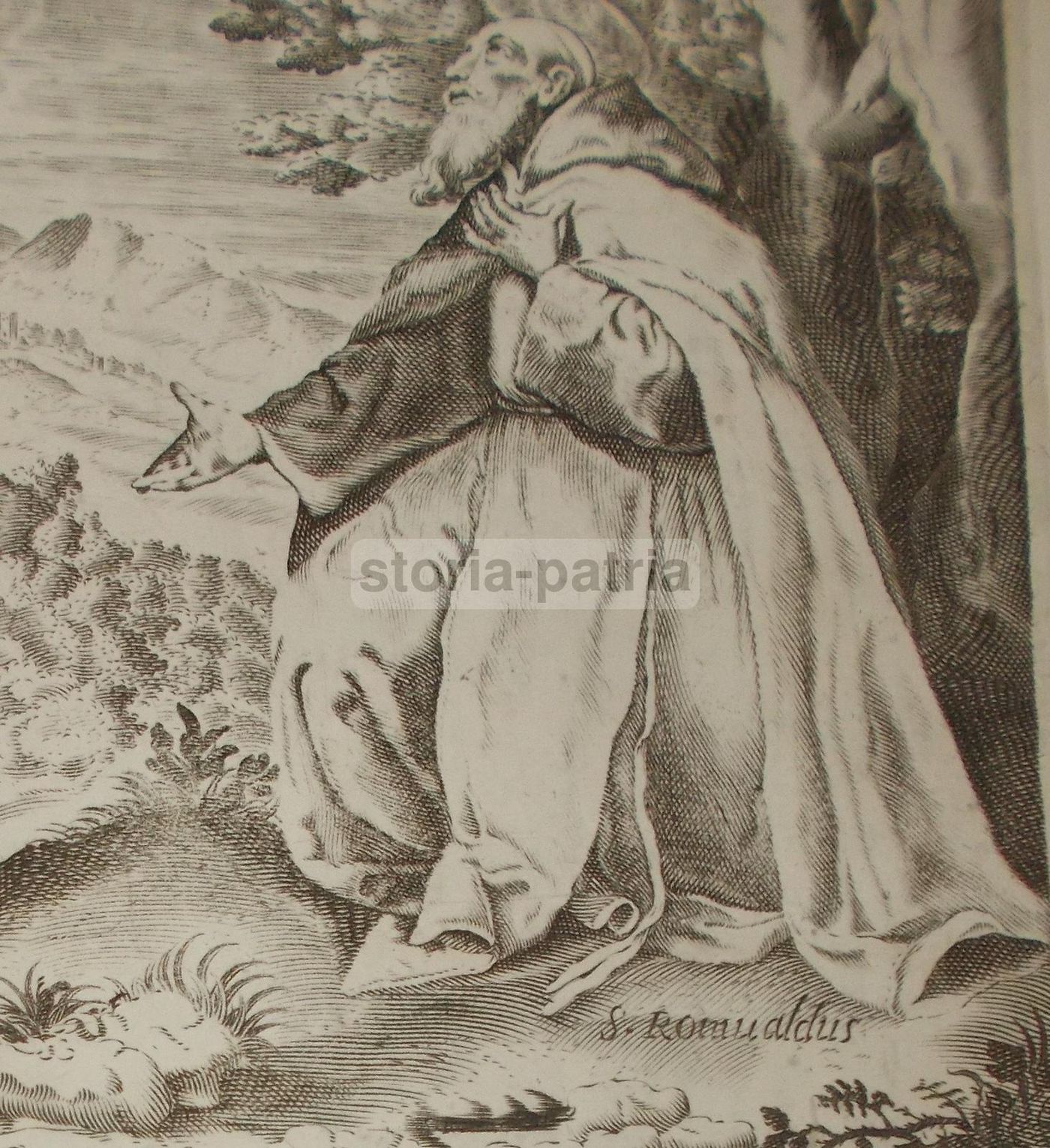 San Romualdo. Incisione Camaldolesi Napoletani De Rinaldo, 1800 Circa