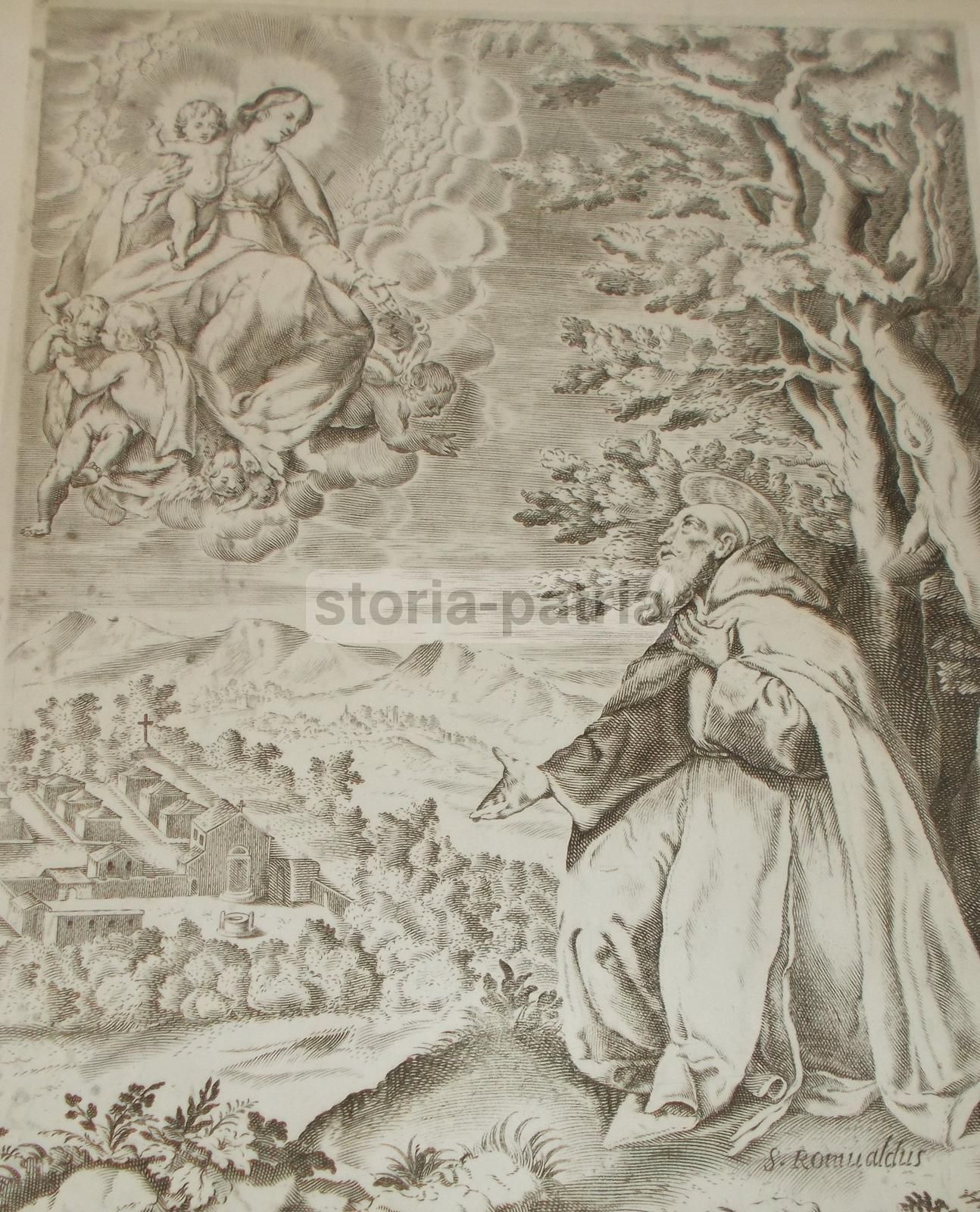 San Romualdo. Incisione Camaldolesi Napoletani De Rinaldo, 1800 Circa