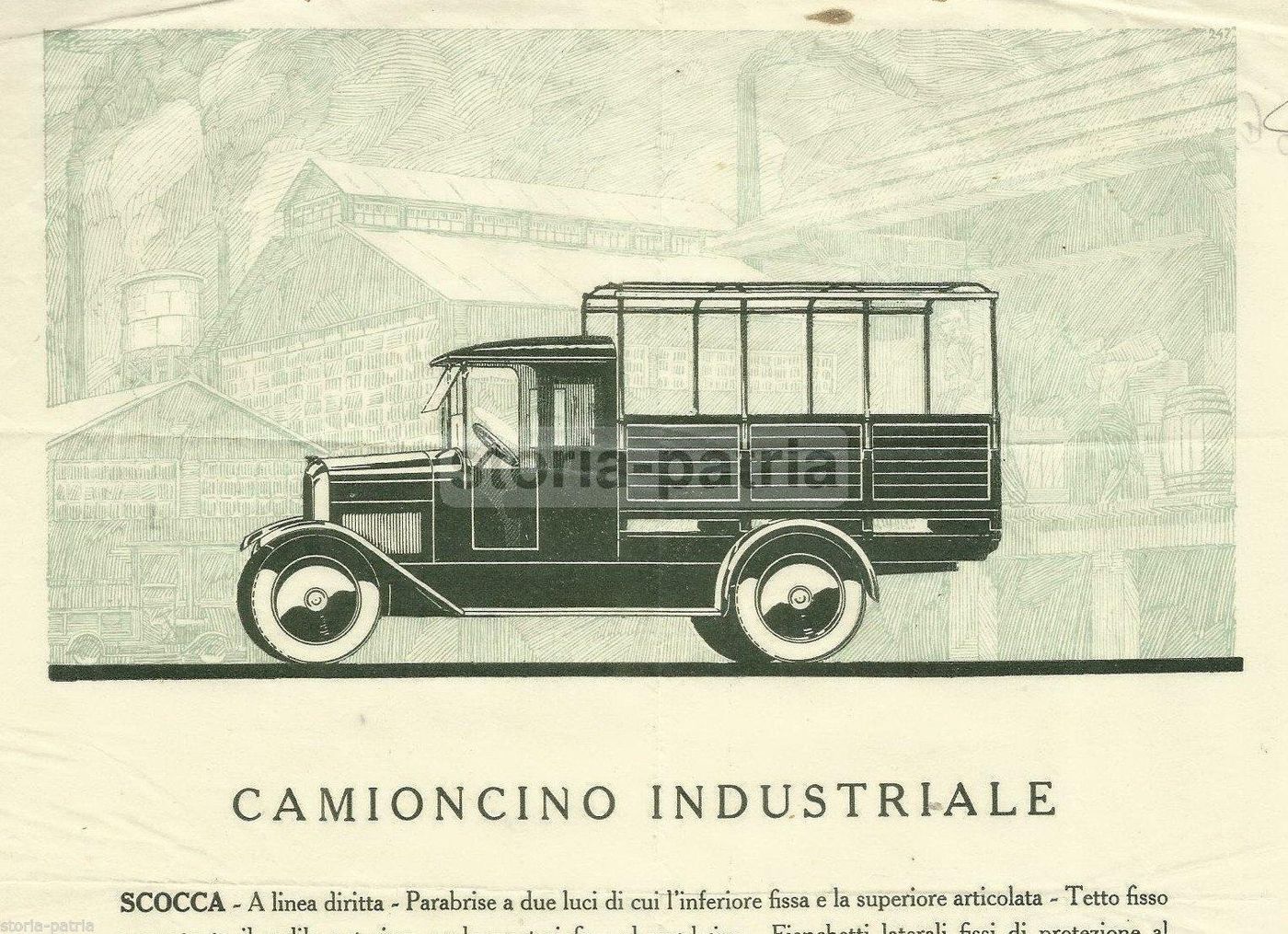 Depliant Pubblicitario Fiat 507 F, Anni '20 '30. Stampa d'Epoca