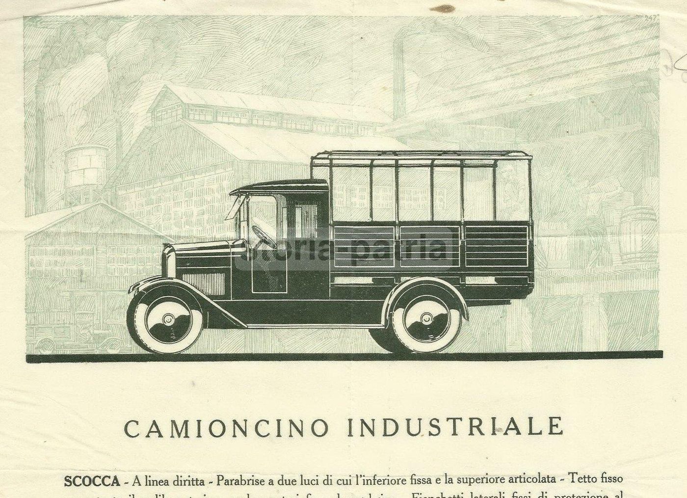 Depliant Pubblicitario Fiat 507 F, Anni '20 '30. Stampa d'Epoca