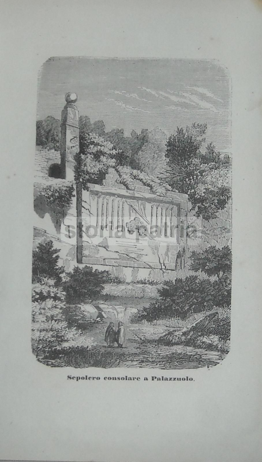 Sepolcro Consolare A Palazzuolo, Campagna Romana. Stampa Antica Del XIX Secolo