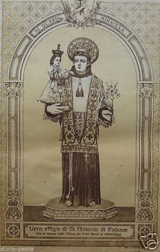 Stampa Antica Sant'Antonio Di Padova, Afragola, Maggi Avellino, Fine '800