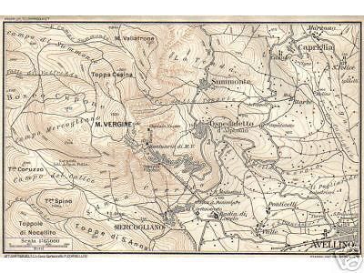 Mappa Storica Avellino, Mercogliano, Capriglia, Ospedaletto, 1920