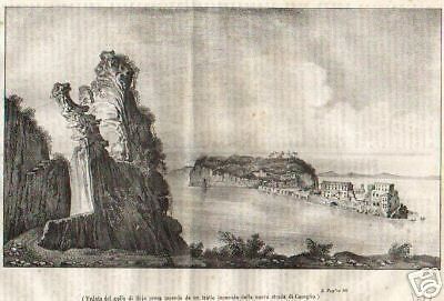 Veduta Del Golfo Di Baia, Litografia Originale, 1844, Napoli, S. Puglia