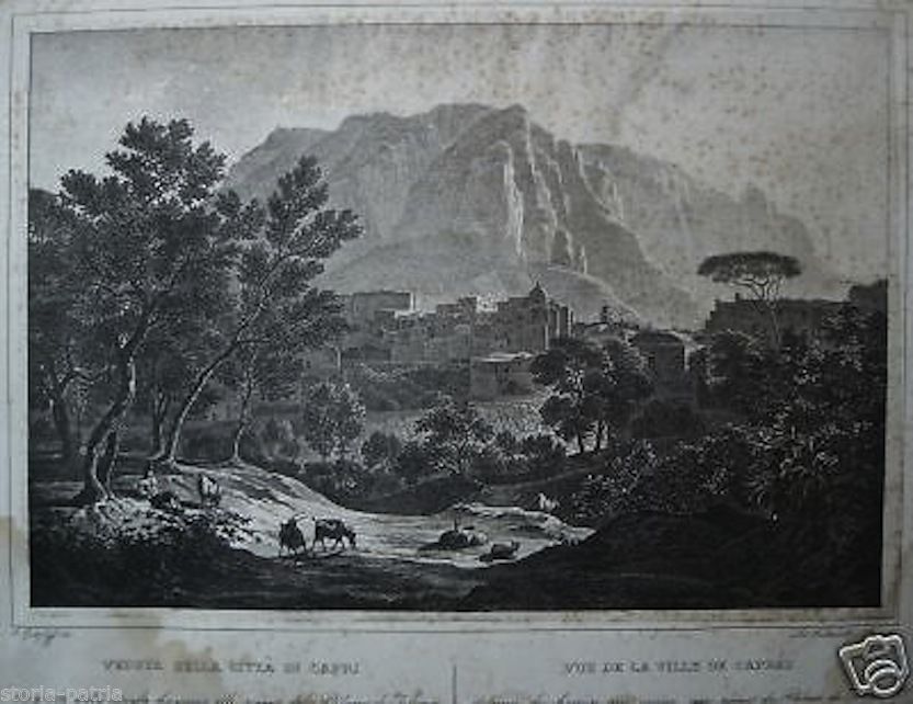 Veduta Della Città Di Capri Disegnata Dalla Strada Che Mena Alle Rovine Del Palazzo Di Tiberio