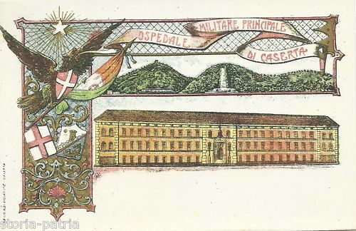 Cartolina Ospedale Militare Caserta Inizio 900 Tricolore Stemma