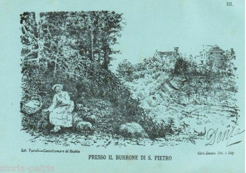 Litografia Del Burrone Di S. Pietro A Castellammare Di Stabia, Ciro Denza, Fine XIX Secolo