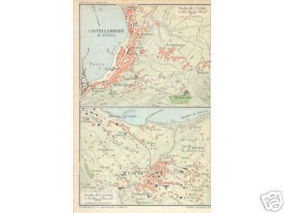 Mappa Topografica Di Castellammare Di Stabia E Capri, 1927 Vallardi