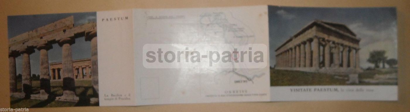 Paestum Pieghevole Turistico Anni '50 Cilento Salerno Velia Ept