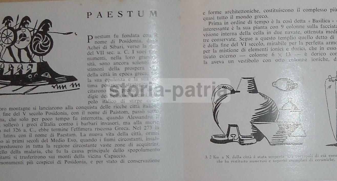 Paestum Pieghevole Turistico Anni '50 Cilento Salerno Velia Ept