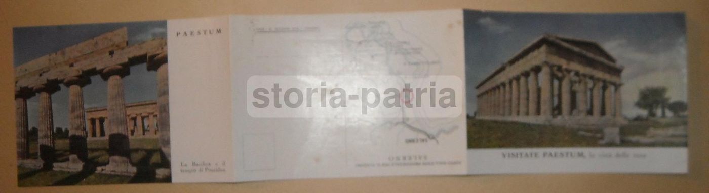 Paestum Pieghevole Turistico Anni '50 Cilento Salerno Velia Ept