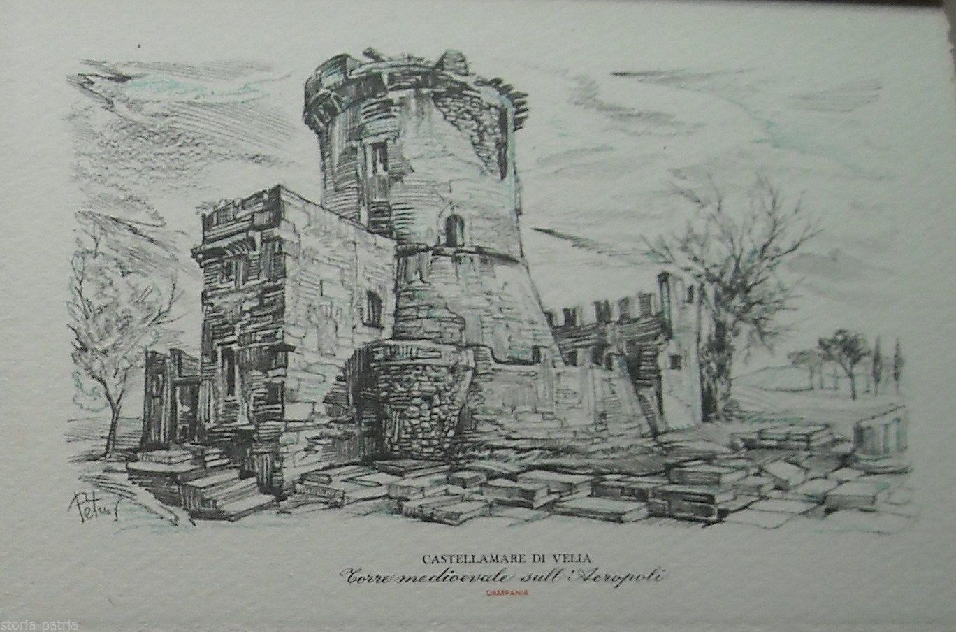 Cartolina Castellammare Di Velia, Torre Dell'Acropoli, Miliani, 1956