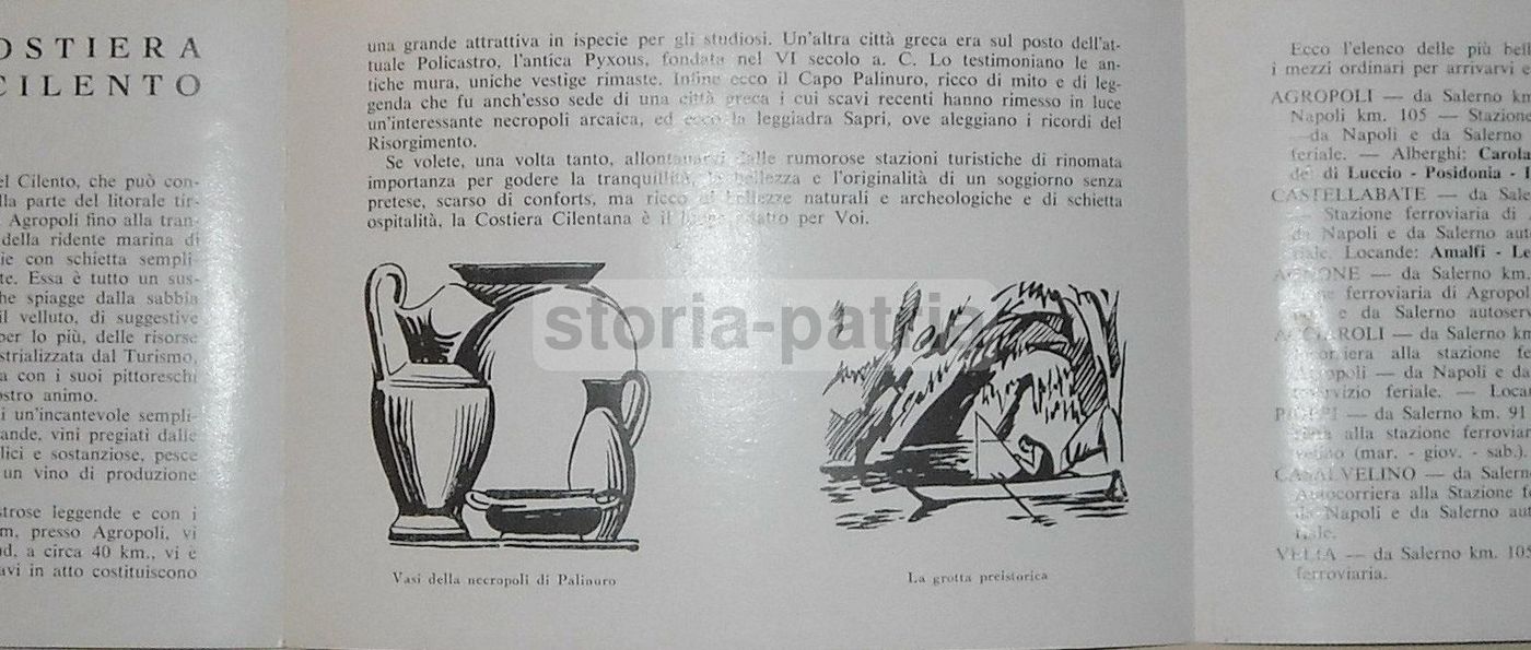 Brochure Turistica Cilento Anni '50 Palinuro Camerota Sapri
