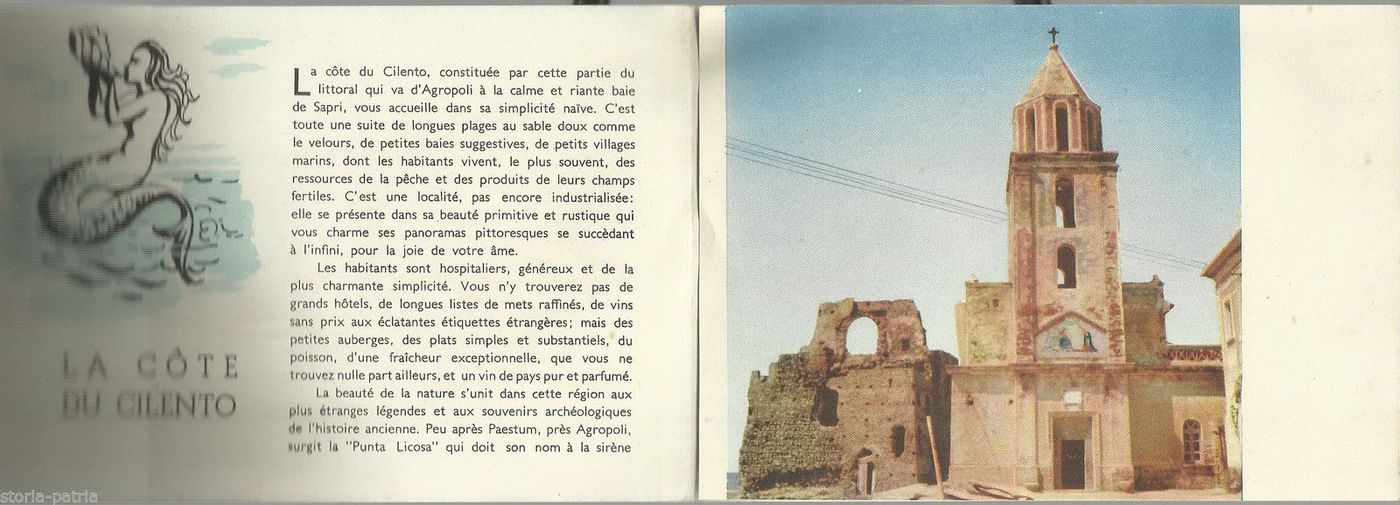 Depliant Turistico Cilento Anni '50 Costa Salerno Palinuro Velia