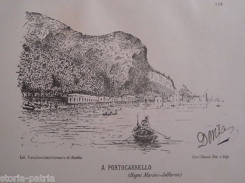 Litografia Antica Portocarrello, Bagni Di Stabia, Napoli, Ciro Denza