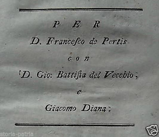 Campania, Dissertazione Giuridica Caiazzo 1784. De Pertis, Diana, Del Vecchio