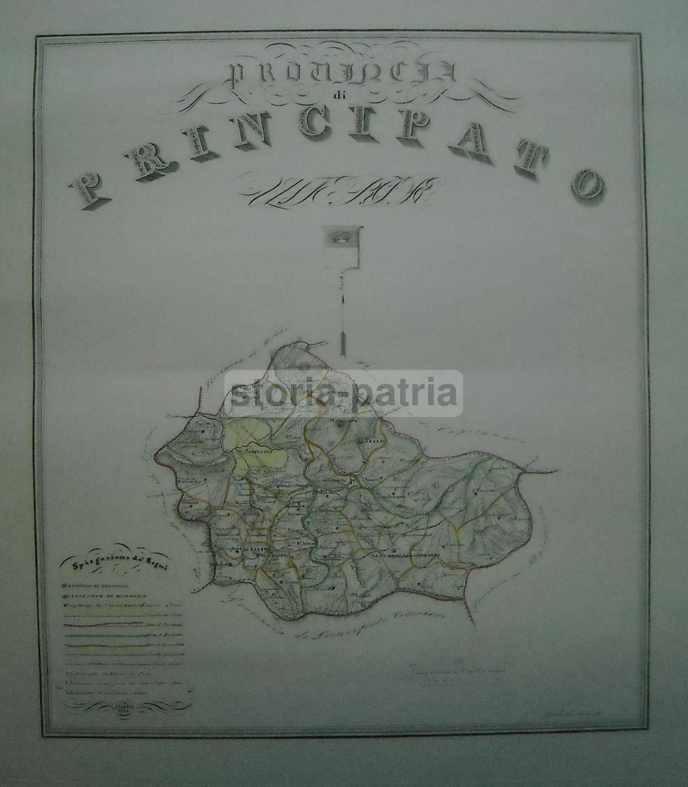 Mappa Antica Della Provincia Di Principato Ultra, 1856