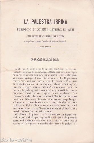 La Palestra Irpina 1872 Avellino Loparco Baggiolini Periodico