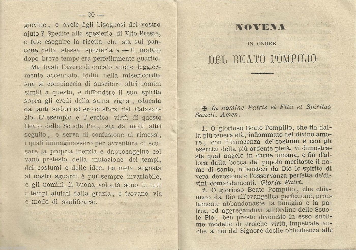 Beato Pompilio Maria Pirrotti: Biografia E Novena, Napoli 1890