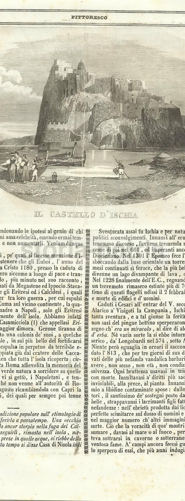 Castello Di Ischia, Acquaforte Antica Segoni, XIX Secolo
