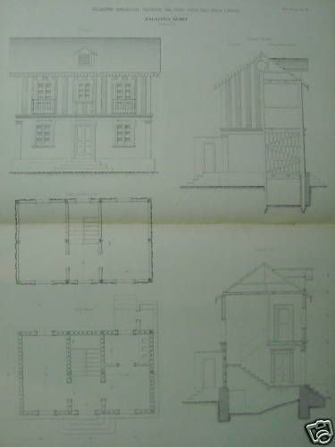 Progetto Palazzina Nesbit, Ischia: Genio Civile. Litografia, XIX Secolo