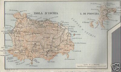 Mappa Antica Ischia, Procida, Vivara (Napoli), Inizio '900