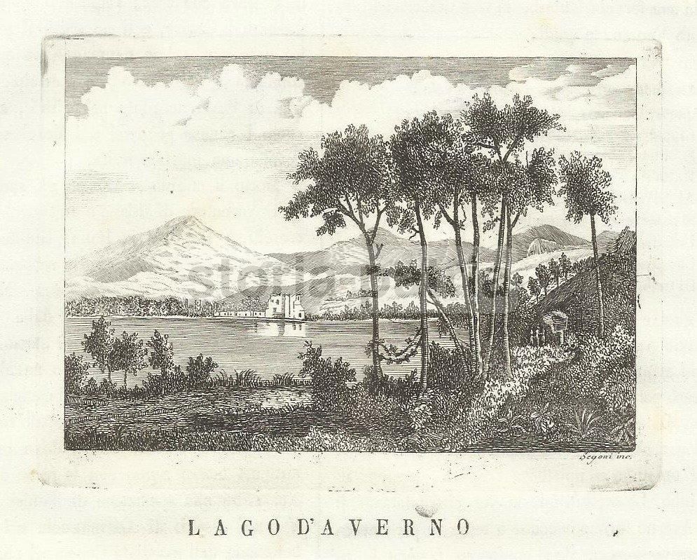 Lago d'Averno: Antica Acquaforte Di Segoni, XIX Secolo, Napoli, Campania
