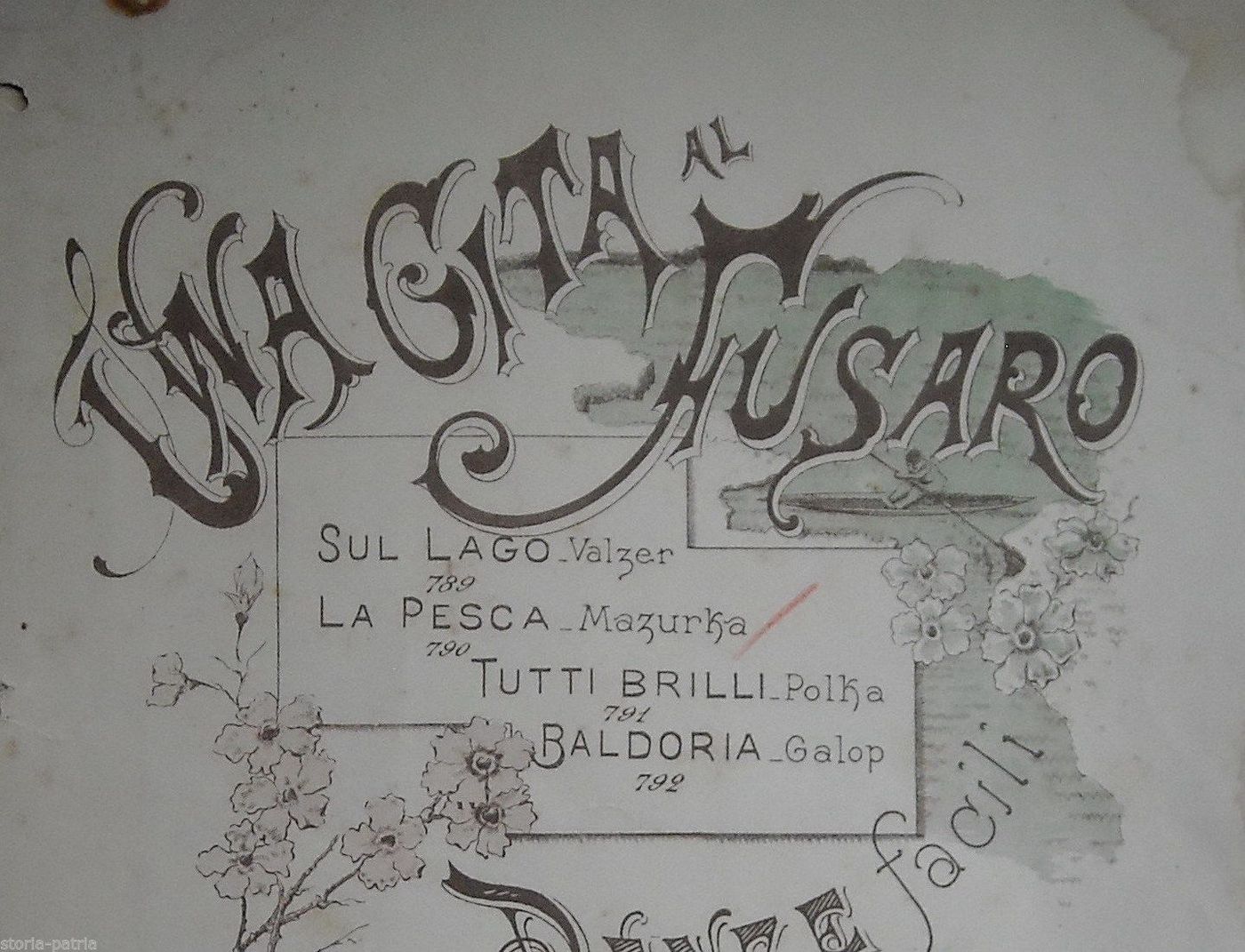 Spartito Musicale La Pesca, Mazurka Di Giuseppe Migliaccio, Napoli, 1900