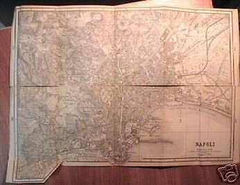 Mappa Topografica Di Napoli 1887 Wagner & Debes, Due Fogli Antichi