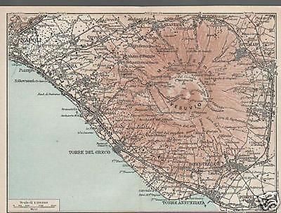 Antica Mappa Di Napoli, Del Vesuvio E Dell'Area Circumvesuviana, Anni '20