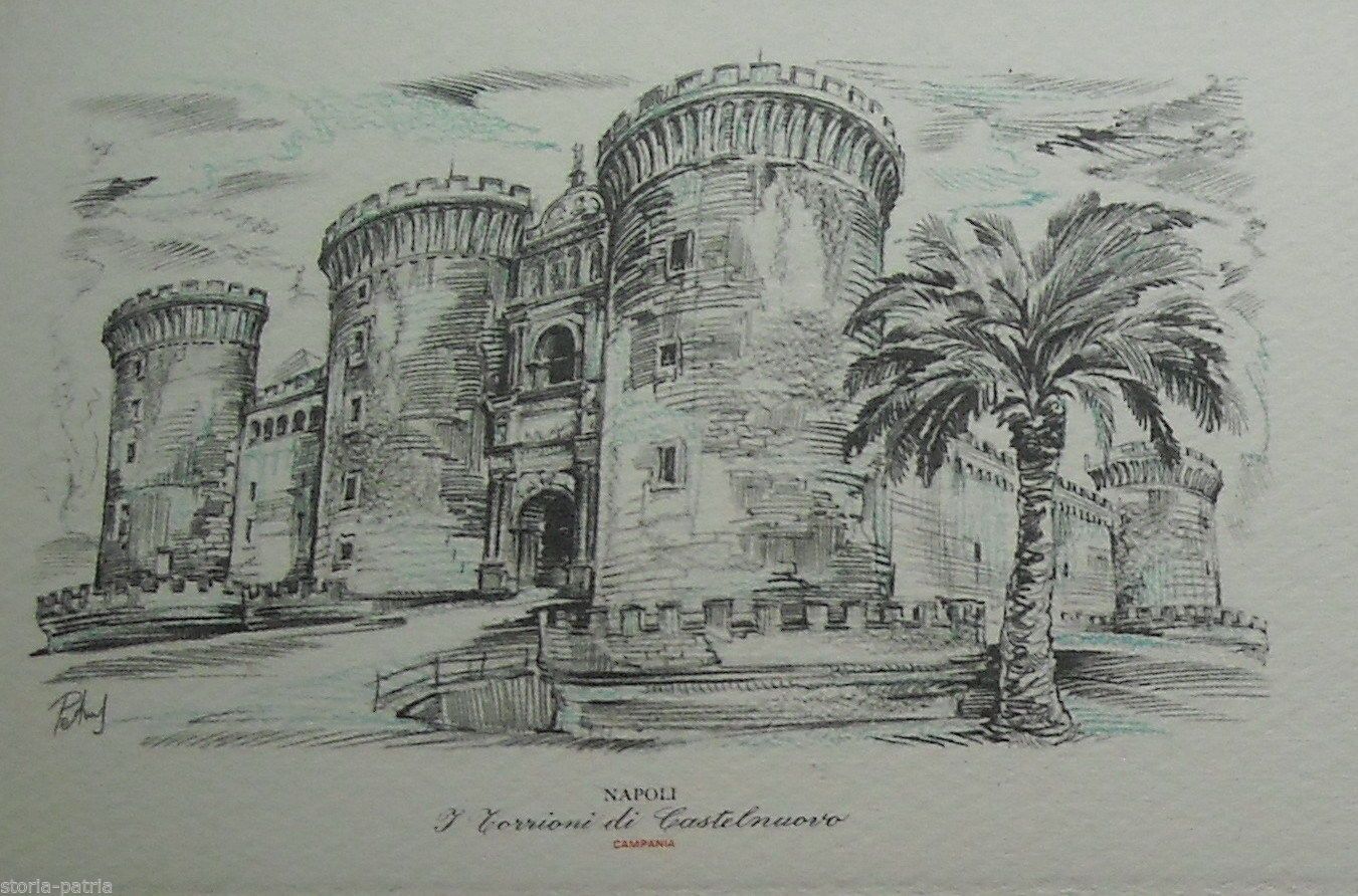 Cartolina Dei Torrioni Di Castelnuovo A Napoli, Petrus 1956