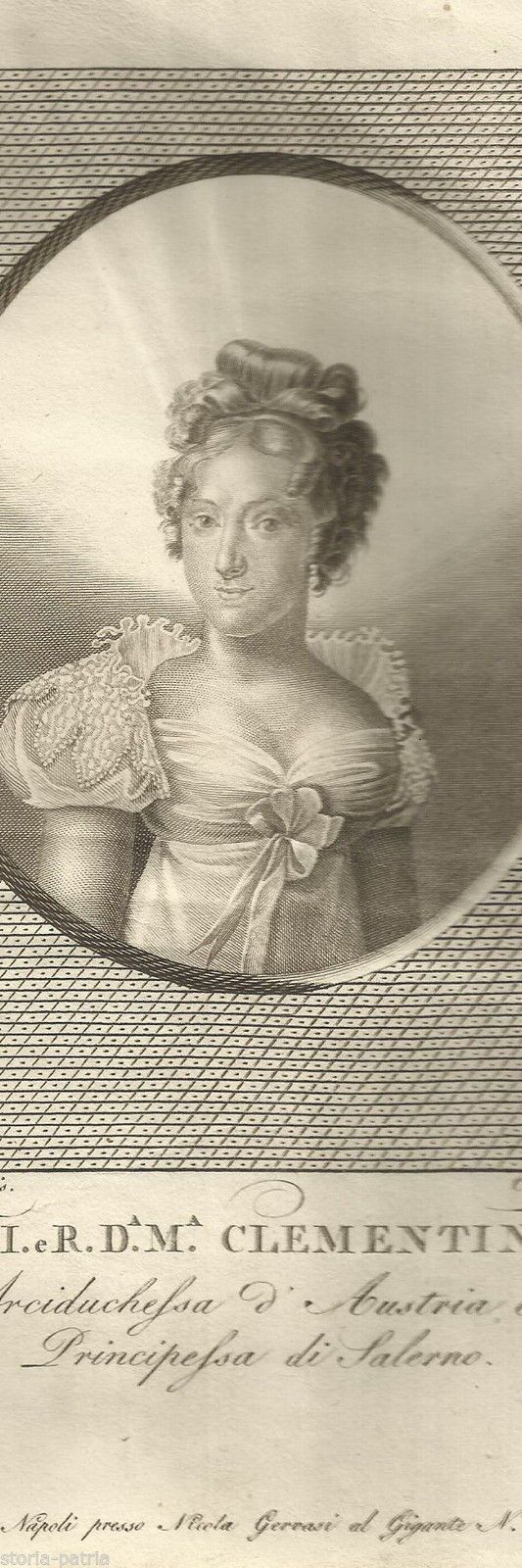Clementina d'Austria Principessa Di Salerno Ritratto Antico 1820