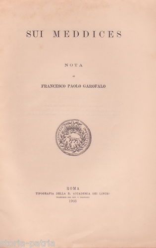 Sui Meddices   Francesco Paolo Garofalo (1903)   Accademia Dei Lincei