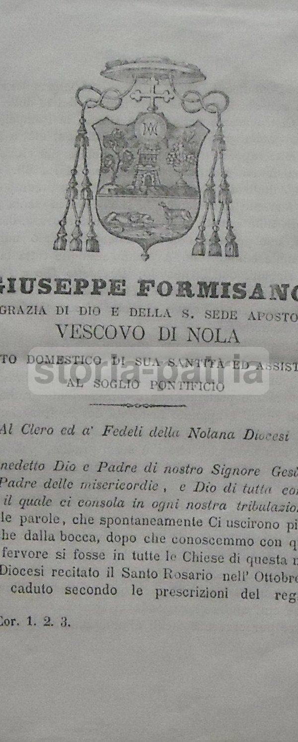 Lettera Pastorale Del Vescovo Formisano, Nola 1884. Pompei E Bartolo Longo