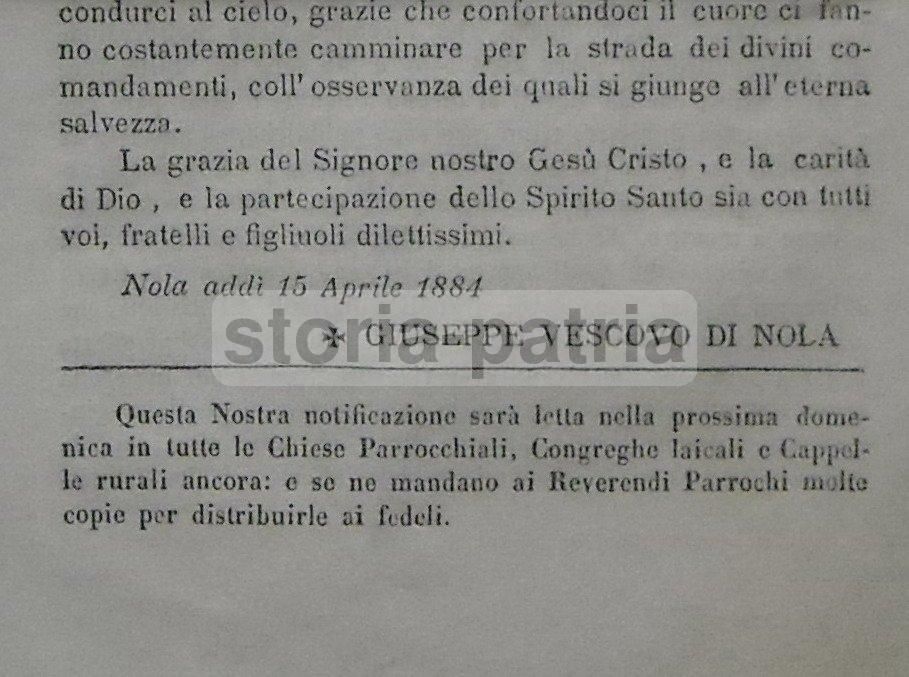 Lettera Pastorale Del Vescovo Formisano, Nola 1884. Pompei E Bartolo Longo