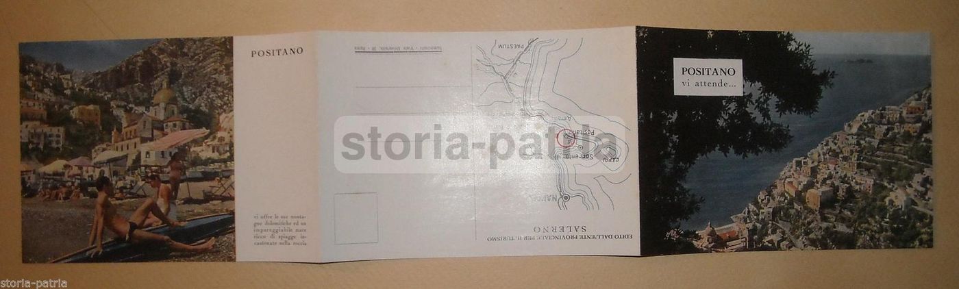 Pieghevole Turistico Positano Costiera Amalfitana Anni '50