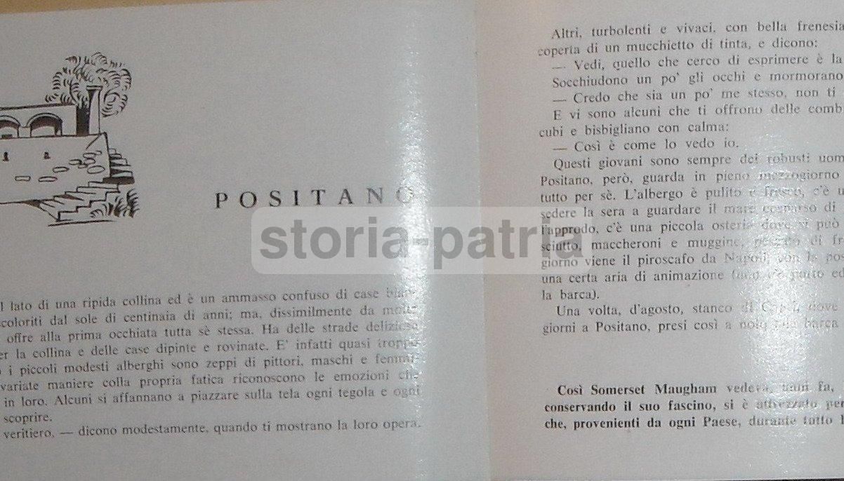 Pieghevole Turistico Positano Costiera Amalfitana Anni '50