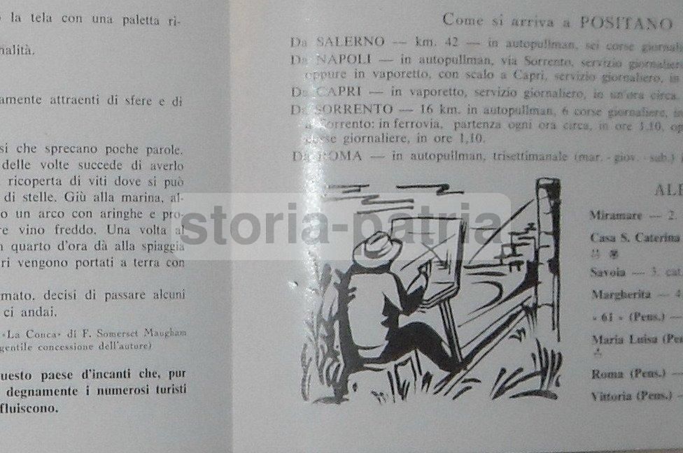 Pieghevole Turistico Positano Costiera Amalfitana Anni '50