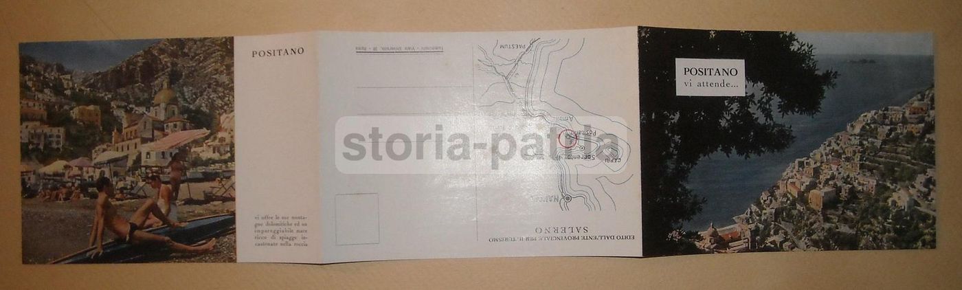 Pieghevole Turistico Positano Costiera Amalfitana Anni '50