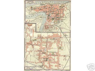 Mappa Topografica Di Capua E Santa Maria Capua Vetere, Anni '20, TCI