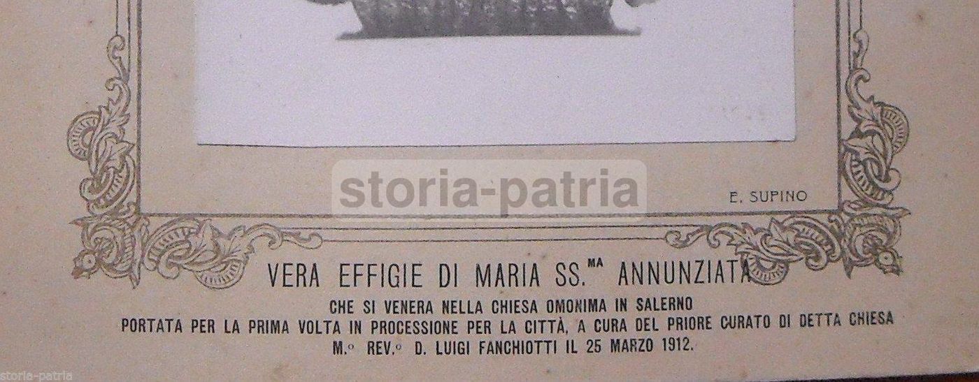 Fotografia Maria SS. Annunziata, Salerno 1912, Luigi Fanchiotti, E. Supino