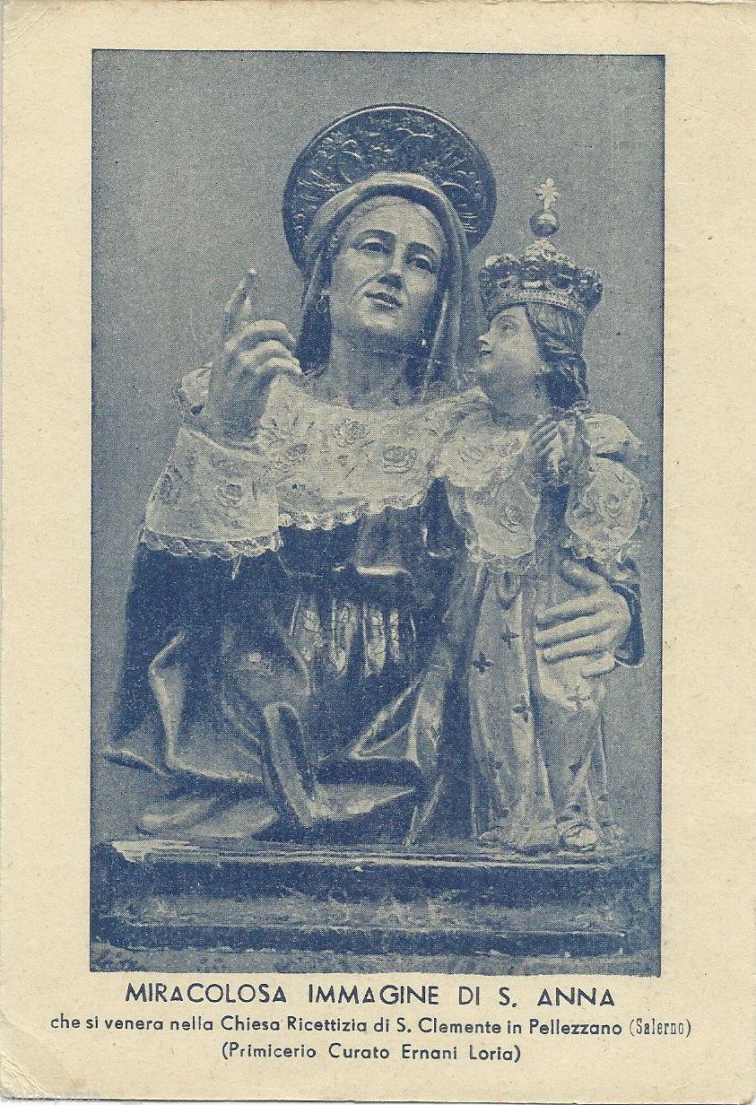 Cartolina Sant'Anna Pellezzano Salerno 1945 Chiesa San Clemente