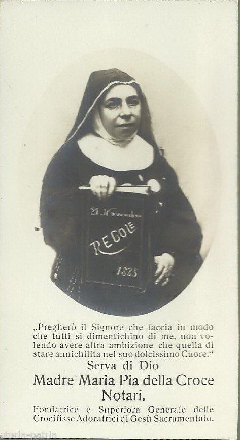 Madre Maria Pia Della Croce Notari: Fotografia Santino d'Epoca