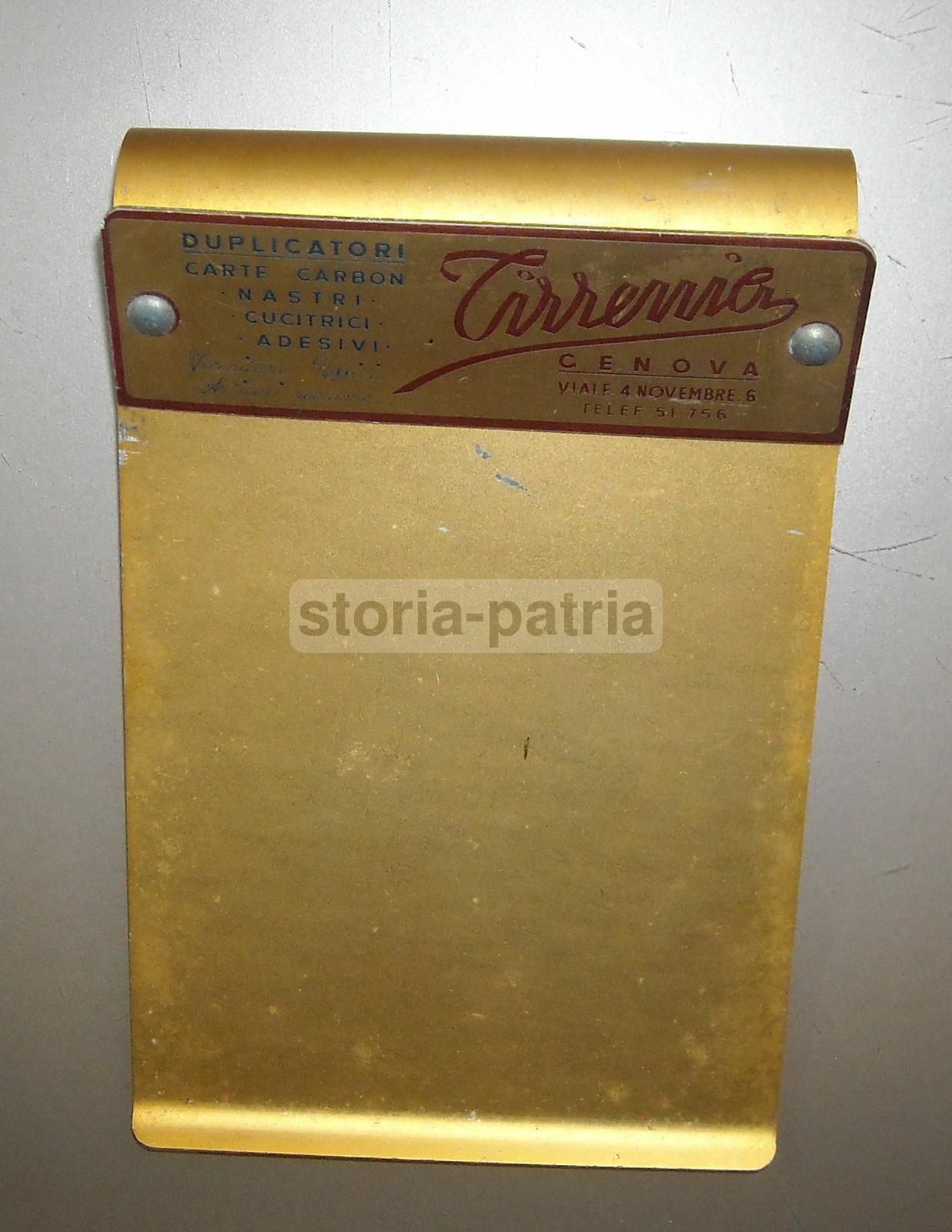 Supporto Scrittoio Pubblicitario Tirrenia Genova, Anni '50