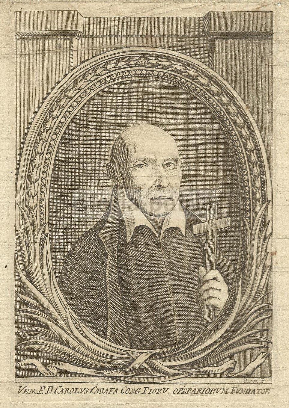 Ritratto Di Carlo Carafa, Incisione Di Pesca, XVII Secolo, Napoli
