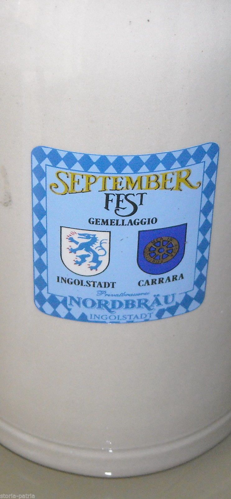 Boccale Da Birra In Ceramica September Fest Ingolstadt   Carrara Nordbrau
