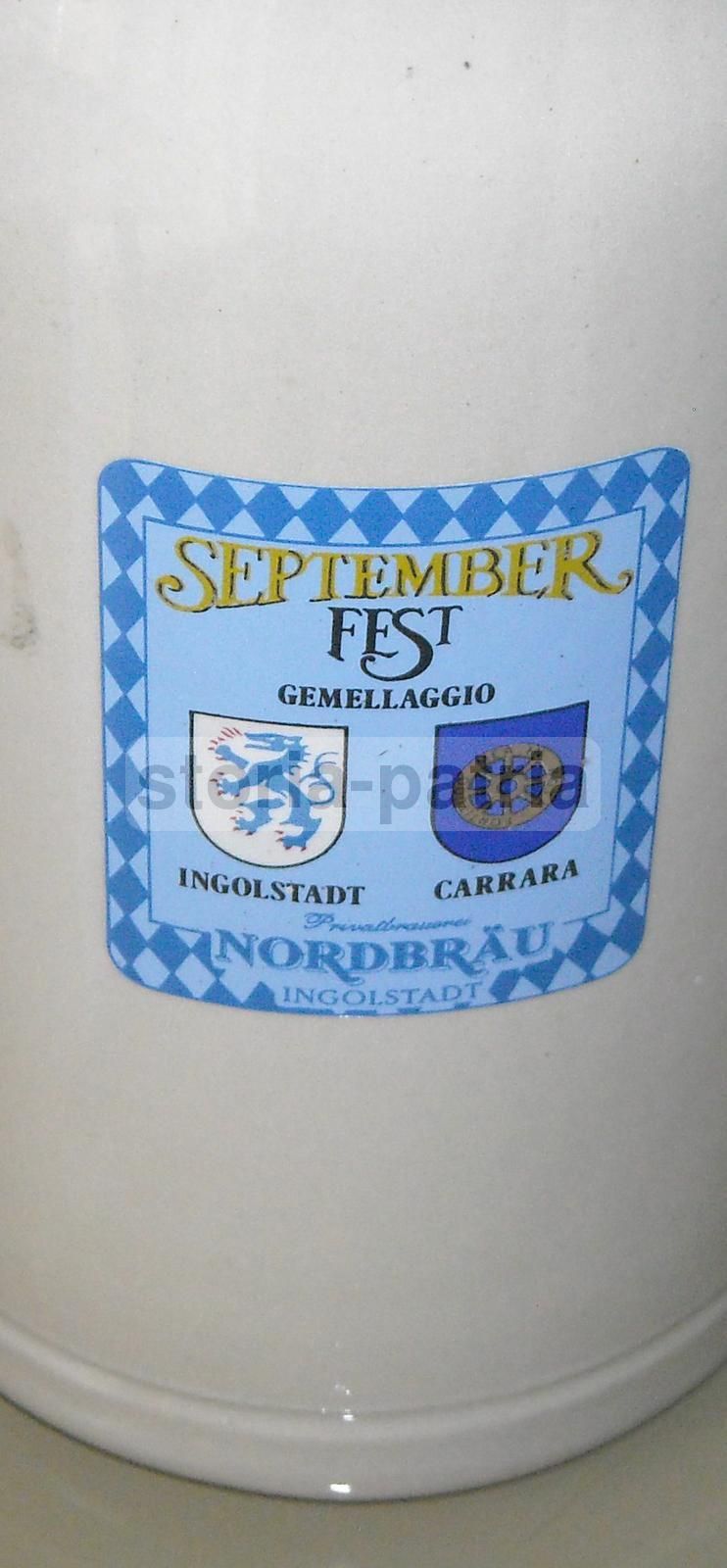 Boccale Da Birra In Ceramica September Fest Ingolstadt   Carrara Nordbrau