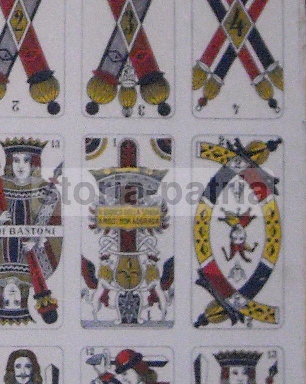 Carte Da Gioco Napoletane d'Epoca, Pignalosa, Foglio Completo Da 40 Carte