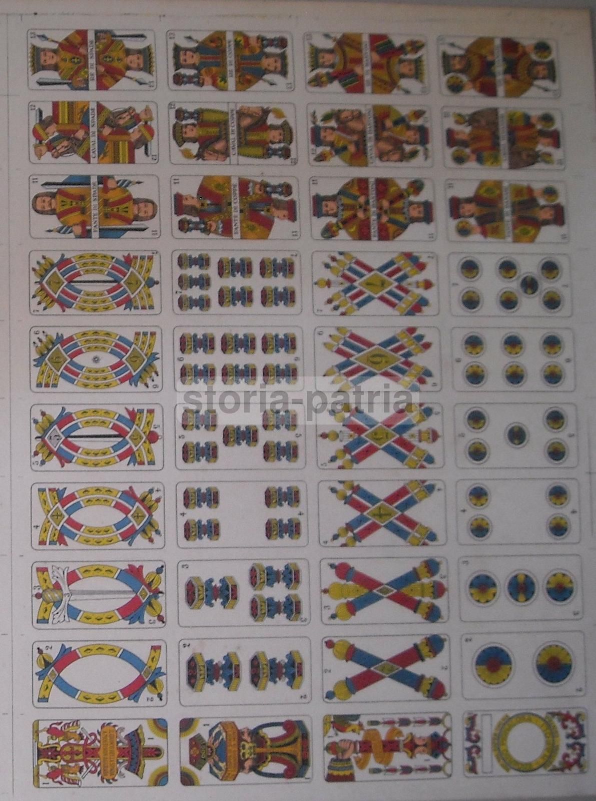 Carte Da Gioco Napoletane Antiche Pignalosa Foglio Non Ritagliato