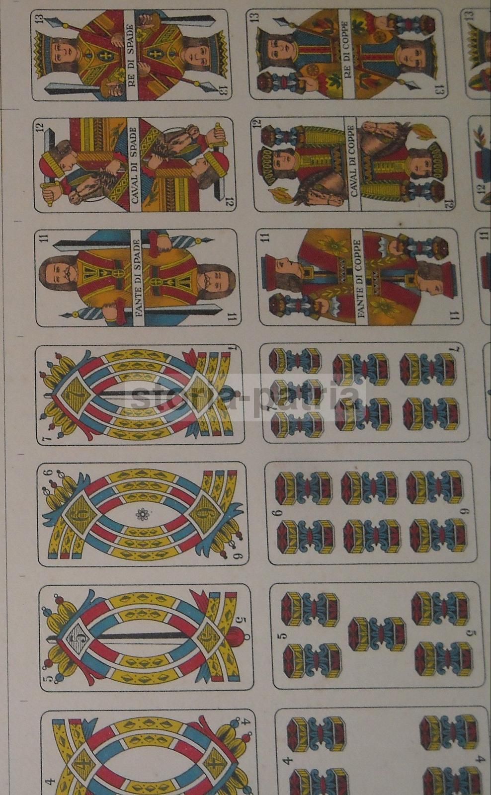 Carte Da Gioco Napoletane Antiche Pignalosa Foglio Non Ritagliato